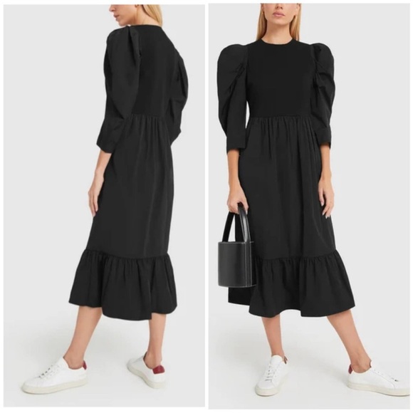 Sea New York Women’s Nadia Taffeta Combo Dress Black Sz M - Picture 2 of 6